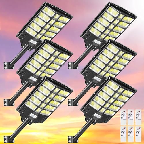 papasbox 6 Stück 1200W LED Solar Straßenlaterne mit Fernbedienung | Straßenlampe 6500K Solarbetriebene mit Bewegungsmelder | Außen Wegeleuchte im Freien Straßenleuchte papasbox 6 Stück 1200W LED Solar Straßenlaterne mit Fernbedienung | Straßenlampe 6500K Solarbetriebene mit Bewegungsmelder | Außen Wegeleuchte im Freien Straßenleuchte von papasbox