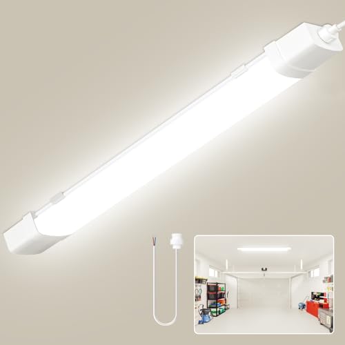 papasbox LED Feuchtraumleuchte 120cm mit Bewegungsmelder | Leuchtstoffröhre 40W Röhre Werkstatt Deckenleuchte Lampe | IP65 Wasserdicht 4500K Neutralweiß Leuchtstofflampe von papasbox