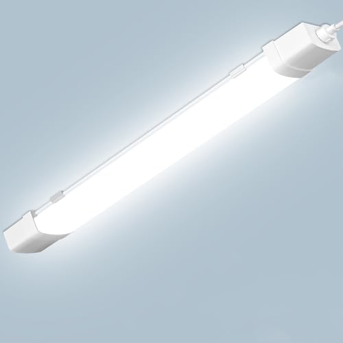 papasbox LED Feuchtraumleuchte 90cm mit Bewegungsmelder | Leuchtstoffröhre 30W Röhre Werkstatt Deckenleuchte Lampe | IP65 Wasserdicht 6500K Kaltweiß Leuchtstofflampe von papasbox