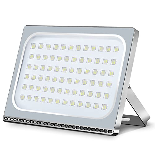 papasbox LED Flutlicht Strahler 500W Außen, 50000LM Außenstrahler Kaltweiß 6000K Fluter Scheinwerfer IP65 Wasserdicht Flutlichtstrahler für Hof Treppe Garten Garage Wand von papasbox