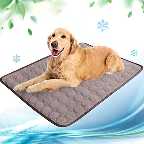 Kühlmatte für Hunde Pet Dog Cooling Mat Selbst Kühlende Hundematte Hunde Kühl Hundedecke Hundematte Sommer wasserdichte rutschfeste hundematte für Zuhause Unterwegs oder im Auto(kaffee,100x70cm) von papasgix