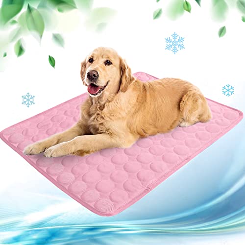 Kühlmatte für Hunde Pet Dog Cooling Mat Selbst Kühlende Hundematte Hunde Kühl Hundedecke Hundematte Sommer wasserdichte rutschfeste hundematte für Zuhause Unterwegs oder im Auto(rosa,100x70cm) von papasgix