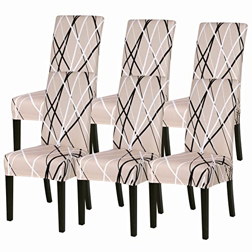 papasgix 6er Set Universal Stretch Stuhlhussen für Esszimmerstühle, Abnehmbarer Waschbarer Stühle Schutz Dekoration Stuhlbezug für Hotel,Bankett,Küche,Restaurant,Haus von papasgix