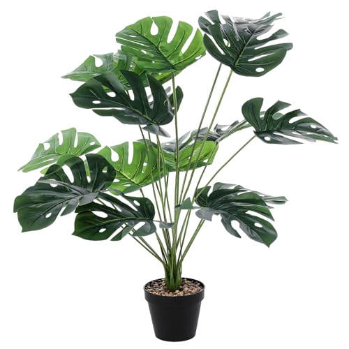 papasgix Künstliche Monstera Pflanzen im Topf,75CM Kunstpflanze Pflanze Deko Zimmerpflanzen Künstlich Dekopflanzen Grünpflanzen Fake Plant für Badezimmer Wohnzimmer Innen&Außenbereich von papasgix