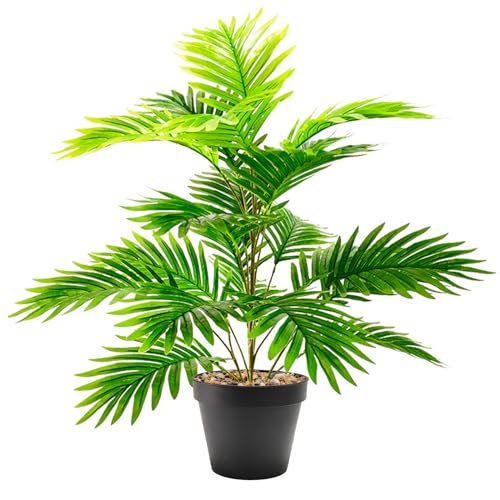 papasgix Kunstpflanze im Topf Blattpflanze 80cm Palme Seidenblumen Dekopflanze Grünpflanze Seidenpflanze für Wohnzimmer Balkon Schlafzimmer Badezimmer, drinnen und draußen von papasgix