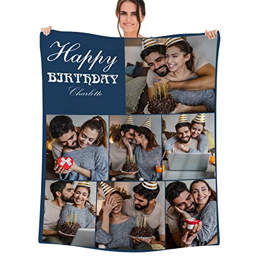 papasgix Personalisierte Decke Mit Foto Personalisierte kuscheldecke CollageSuper Weich Personalisierte Fotodecke für Geburtstag Weihnachten Hochzeit Jahrestag Geschenk von papasgix