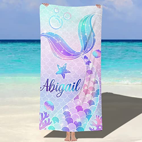 papasgix Personalisiertes Strandtuch mit Namen 76x152cm Mikrofaser Strandtuch schnell trocknendes Badetuch Personalisierte Geschenke für den Strand, Reise, Sauna von papasgix