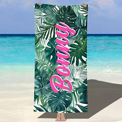 papasgix Personalisiertes Strandtuch mit Namen 76x152cm Mikrofaser Strandtuch schnell trocknendes Badetuch Personalisierte Geschenke für den Strand, Reise, Sauna von papasgix