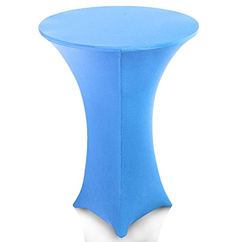 papasgix Strech Husse für Stehtische Tisch-Überzug– pflegeleicht elastischer abwischbar Strechüberzug für Bistrotische Stehtischhussen(Hellblau，80-85cm) von papasgix