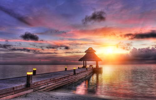 BILD TAPETE PAPERMOON, Malediven Sonnenuntergang,VLIES Fototapete, Digitaldruck, ink. KLEISTER, verschiedene Größen von papermoon