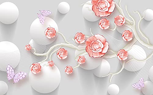 BILD TAPETE PAPERMOON, Abstrakt 3D Effekt mit Blumen,VLIES Fototapete, Digitaldruck, ink. KLEISTER, verschiedene Größen von papermoon