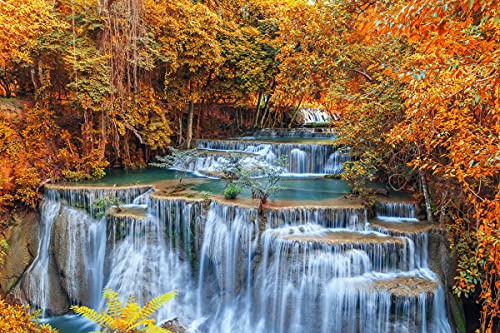 BILD TAPETE PAPERMOON, Herbst Wasserfall Thailand,VLIES Fototapete, Digitaldruck, ink. KLEISTER, verschiedene Größen von papermoon