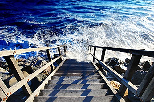 BILD TAPETE PAPERMOON, Treppe ins Meer,VLIES Fototapete, Digitaldruck, ink. KLEISTER, verschiedene Größen von papermoon