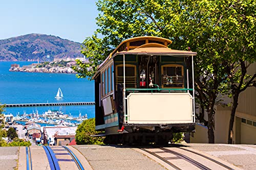 BILD TAPETE PAPERMOON, Seilbahn San Francisco,VLIES Fototapete, Digitaldruck, ink. KLEISTER, verschiedene Größen von papermoon