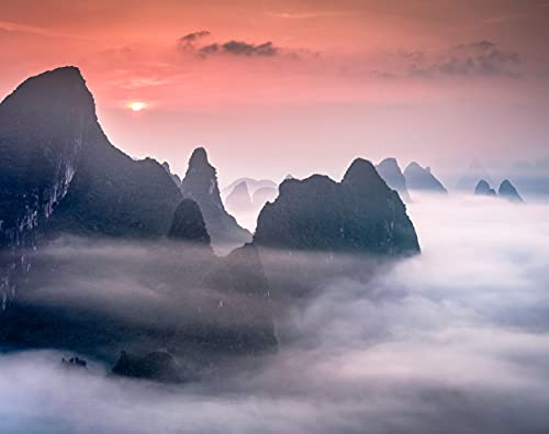 BILD TAPETE PAPERMOON, Karstgebirge in Guilin China ,VLIES Fototapete, Digitaldruck, ink. KLEISTER, verschiedene Größen von papermoon
