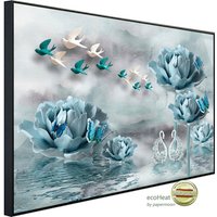 papermoon Infrarotheizung »EcoHeat - Blumen mit Vögeln weiss blau«, Matt-Effekt - bunt papermoon Infrarotheizung »EcoHeat - Blumen mit Vögeln weiss blau«, Matt-Effekt - bunt von papermoon