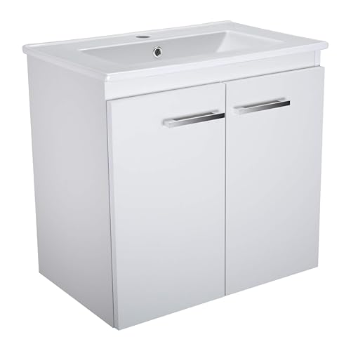 paplinskimoebel - Waschbecken mit Unterschrank Weiß 60 cm Breite mit Waschbecken Bilbao Sink - Waschbeckenunterschrank, Bad Waschtischunterschrank, Badunterschrank mit Waschtisch von paplinskimoebel