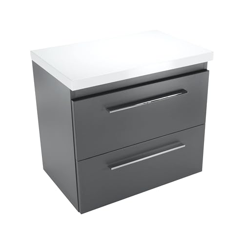 Badezimmerschrank Sicily Top, Waschbeckenunterschrank 50 cm Breite mit Schubladen ohne Waschtisch, Badezimmer Unterschrank Waschbecken, Badezimmerschrank Unter Waschbecken, Badunterschrank Graphit von paplinskimoebel