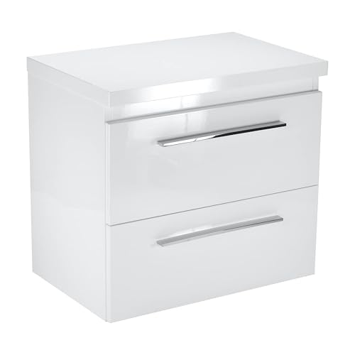 Badezimmerschrank Sicily Top, Waschbeckenunterschrank 50 cm Breite mit Schubladen ohne Waschtisch, Badezimmer Unterschrank Waschbecken, Badezimmerschrank Unter Waschbecken Waschunterschrank, Weiß von paplinskimoebel