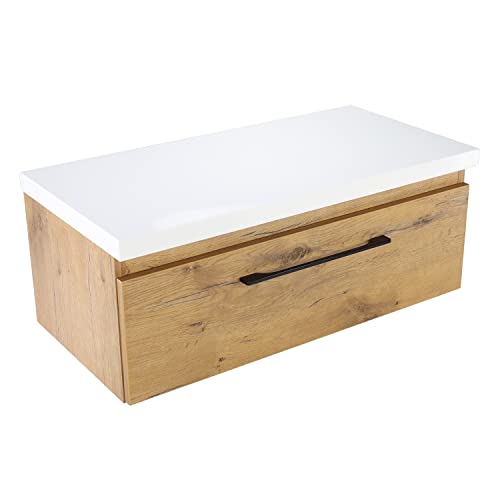 paplinskimoebel Badezimmer Badmöbel Unterschrank Schrank Waschbecken + Waschtisch klein 80,5 x 39 x 32 cm aufsatzwaschbecken gesetzt mit waschbeckenunterschrank badschrank Holz mit Soft-Close-System von paplinskimoebel