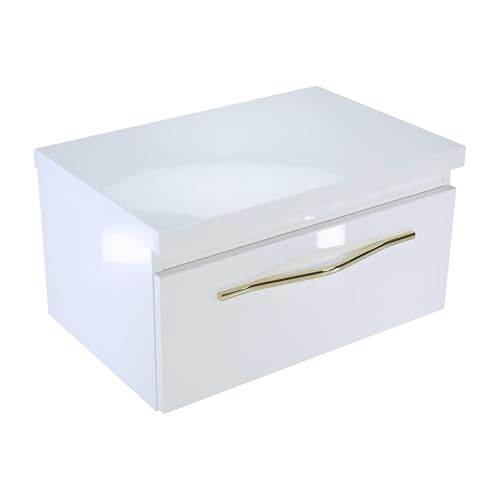 paplinskimoebel - Waschtischunterschrank für Aufsatzwaschbecken 60 cm Breit Merida Top, Badezimmer Waschbeckenunterschrank Badschrank - Bad Waschtischunterschrank Weiße mit Weiß Arbeitsplatte von paplinskimoebel