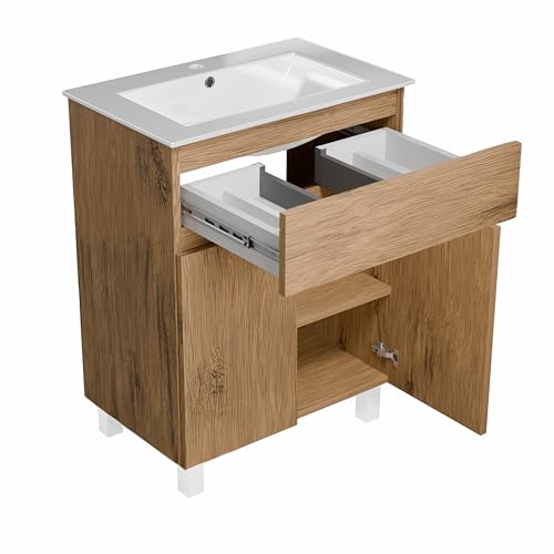 paplinskimoebel - Waschbecken mit Unterschrank 60 cm Breit Ariza Sink, Hängend oder Stehend, Waschtisch mit Unterschrank für Badezimmer, Waschbeckenunterschrank Holz/Eiche Lancelot paplinskimoebel - Waschbecken mit Unterschrank 60 cm Breit Ariza Sink, Hängend oder Stehend, Waschtisch mit Unterschrank für Badezimmer, Waschbeckenunterschrank Holz/Eiche Lancelot von paplinskimoebel