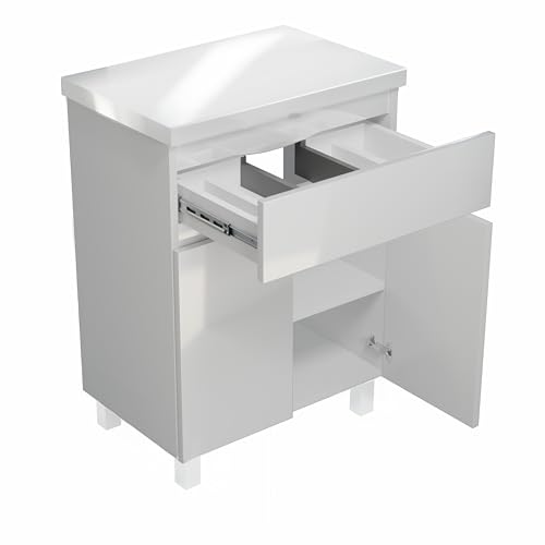 paplinskimoebel - Waschbeckenunterschrank Ariza TOP 60 cm Breite, ohne Waschbecken, Unterschrank mit Schublade, Hängend oder Stehend, für Aufsatzwaschbecken - Weiß Matt/Weiß Hochglanz Front paplinskimoebel - Waschbeckenunterschrank Ariza TOP 60 cm Breite, ohne Waschbecken, Unterschrank mit Schublade, Hängend oder Stehend, für Aufsatzwaschbecken - Weiß Matt/Weiß Hochglanz Front von paplinskimoebel