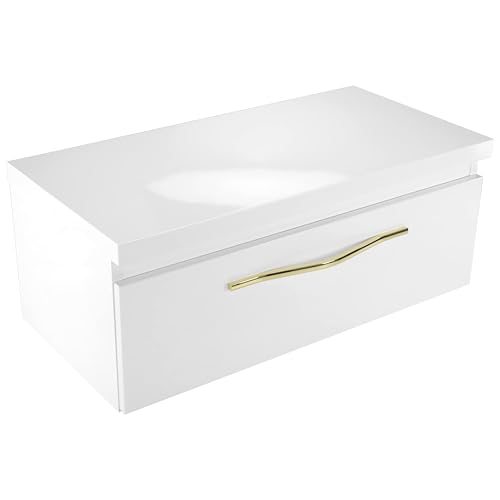 paplinskimoebel - Waschtischunterschrank für Aufsatzwaschbecken 80 cm Breit Merida Top, Badezimmer Waschbeckenunterschrank Badschrank - Bad Waschtischunterschrank Weiße mit Weiß Arbeitsplatte von paplinskimoebel
