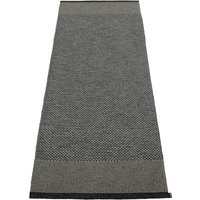 Pappelina - Edit Teppich, 70 x 200 cm, black / charcoal / granit metallic von pappelina