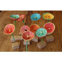 Drei Blumen, Fensterdeko, Pappmache von papperlapapp62