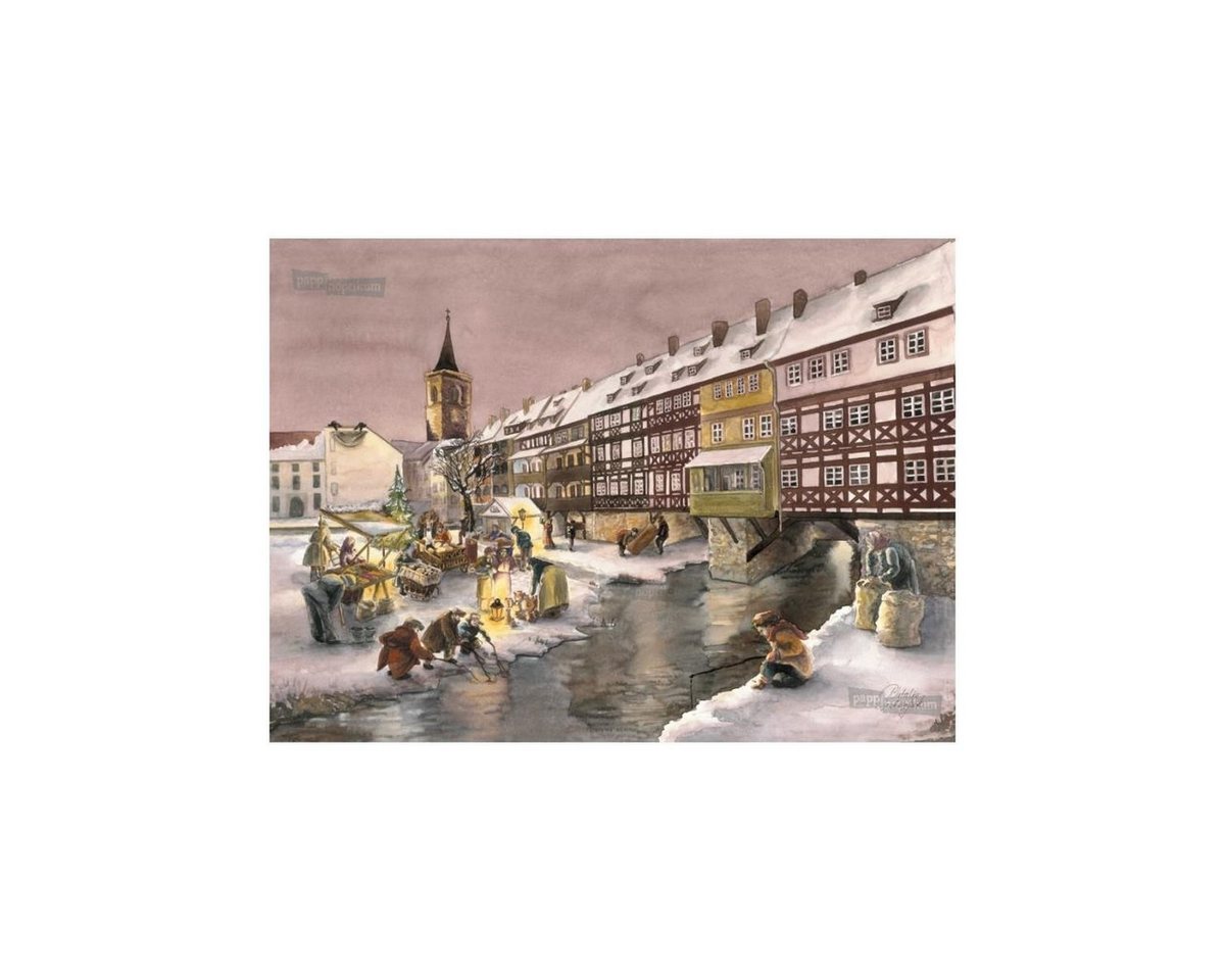 pappnoptikum Adventskalender 1045 - Erfurt Krämerbrücke (Mini-Adventskalender) von pappnoptikum