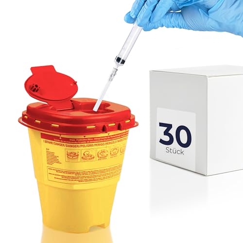 HaseMed Kanülenabwurfbehälter - 30 Stück, Biohazard Entsorgungsbox für Nadeln, Spritzen und scharfe Gegenstände, sicher, hygienisch, mit rotem Deckel, für Kliniken und Pflegeeinrichtungen (2500 ml) HaseMed Kanülenabwurfbehälter - 30 Stück, Biohazard Entsorgungsbox für Nadeln, Spritzen und scharfe Gegenstände, sicher, hygienisch, mit rotem Deckel, für Kliniken und Pflegeeinrichtungen (2500 ml) von parahealth