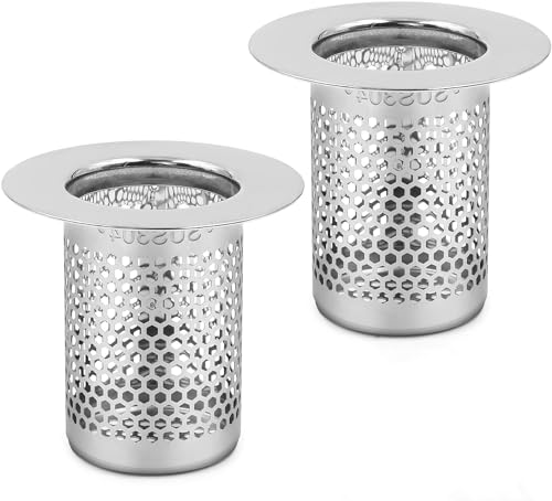Parallelower 2 Stück Herausnehmbares Abflusssieb Aus Edelstahl Rostfrei - Waschbecken Sieb Für Küche, Bodenabläufe, Haarsieb, Dusche von parallelower