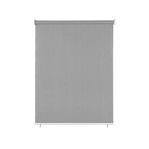 paramondo Außenrollo Senkrechtmarkise Sonnenschutz Sichtschutz für Balkon Terrasse, Pflegeleicht, Freihängend, Reiß- & Wetterfest, 140 x 240 cm [BXH] Grau von paramondo