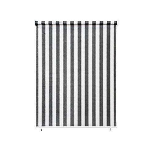 paramondo Außenrollo Senkrechtmarkise Sonnenschutz Sichtschutz für Balkon Terrasse, Pflegeleicht, Freihängend, Reiß- & Wetterfest, 160 x 140 cm [BXH] Grau-Weiß von paramondo