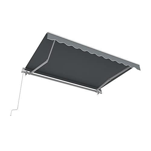 paramondo Gelenkarmmarkise Basic 2000 Markise Sonnenschutz Sichtschutz für Balkon & Terrasse, 550 x 350 cm (Breite x Ausfall), Uni Anthrazit von paramondo
