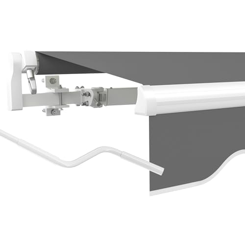 paramondo Gelenkarmmarkise Basic 2000 Markise Sonnenschutz Sichtschutz für Balkon & Terrasse, Vollständig zusammengebaut, 300 x 250 cm (Breite x Ausfall), Uni Anthrazit von paramondo