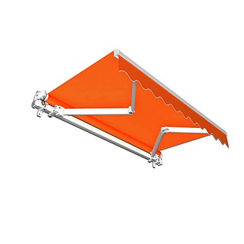 paramondo Gelenkarmmarkise Basic Balkonmarkise Sichtschutz für Terrasse, 400 x 300 cm (Breite x Ausfall), Orange Uni von paramondo