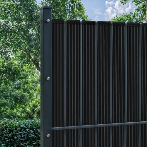 paramondo PVC Sichtschutzstreifen inkl. Befestigungsclips, Sichtschutz Zaun für Garten und Balkon,Windschutz und UV-Beständig, 4,75 cm x 7500 cm, Anthrazit von paramondo
