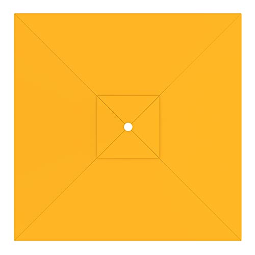paramondo Sonnenschirm Bespannung für interpara Mittelmastschirm Quadratisch 300 x 300 cm, mit Schirmbelüftung, Waschbar, Gelb von paramondo