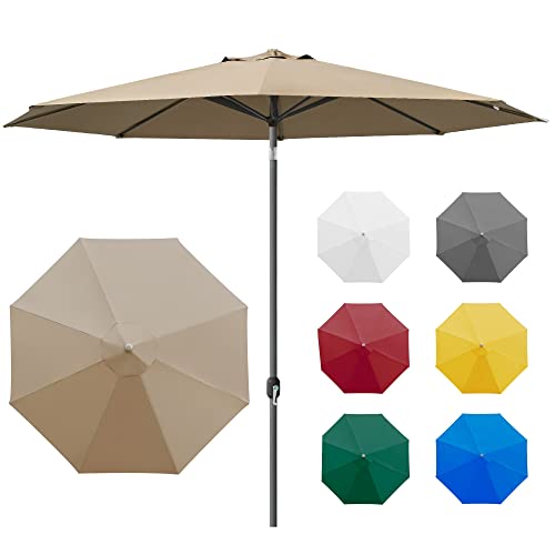 paramondo interpara Sonnenschirm aus 230 g/㎡ Polyesterfaser, Rund Ø 3,5 m, Gartenschirm Marktschirm Knickbar, für Terrasse und Balkon, mit Kurbel, Gestell Anthrazit, Creme, 8,5kg von paramondo
