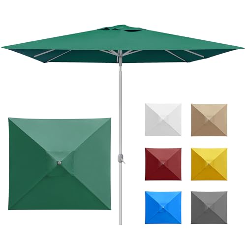 paramondo interpara Sonnenschirm quadratisch 3 x 3m grün + Gestell silber, Hochwertiger Gartenschirm Marktschirm knickbar, Stabiler Terrasse Balkon Sonnenschirm eckig mit Kurbel paramondo interpara Sonnenschirm quadratisch 3 x 3m grün + Gestell silber, Hochwertiger Gartenschirm Marktschirm knickbar, Stabiler Terrasse Balkon Sonnenschirm eckig mit Kurbel von paramondo