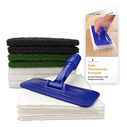 Padhalter mit Stielaufnahme für Woca Superpad und Normalpad 250 x 115 mm inkl. 7x Superpad + 10x Ölsaugtücher von WOCA