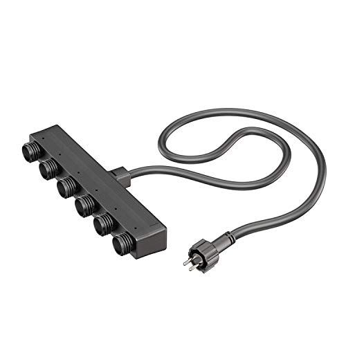 ledscom.de 6-Fach Verteiler für Stecksystem NEMO (IP44), 1 m, schwarz von ledscom.de