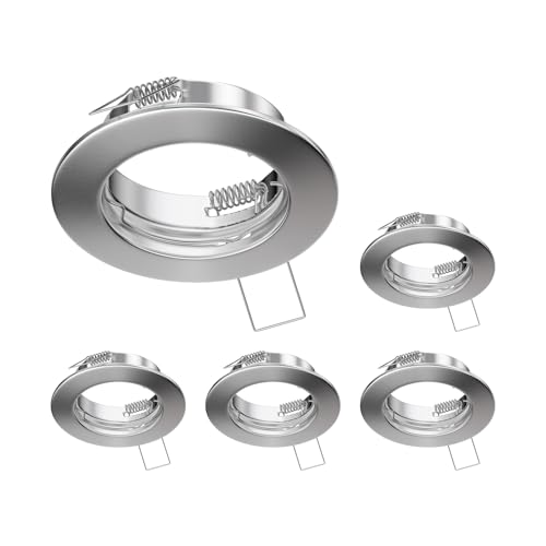ledscom.de 5 Stück Deckeneinbaurahmen FERE, rund, edelstahl matt von ledscom.de