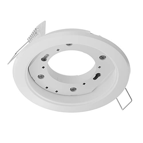 ledscom.de Deckeneinbauleuchte ZOBE, weiß matt, rund, 107mm Ø, 1x GX53 max. 25W, Deckenstrahler, Einbauleuchte, Halterung, Deckenlampe, Deckeneinbaustrahler, Spots, Einbaustrahler, Einbaurahmen von ledscom.de