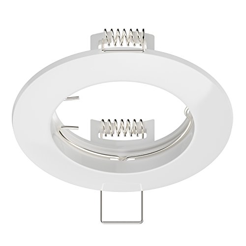 ledscom.de Deckeneinbaurahmen CIRC, rund, weiß glänzend, Deckenstrahler, Einbauleuchte, Halterung, Deckenlampe, Deckeneinbaustrahler, Spots, Einbaustrahler, Einbaurahmen, Rahmen, Deckenleuchte von ledscom.de