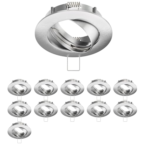 ledscom.de 12 Stück Deckeneinbaurahmen CIRC, rund, schwenkbar, aluminium matt von ledscom.de