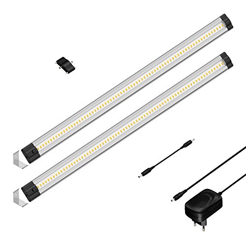 parlat LED Unterbau-Leuchte SIRIS, Eckmontage, flach, je 50cm, je 531lm, warm-weiß, 2er Set von parlat