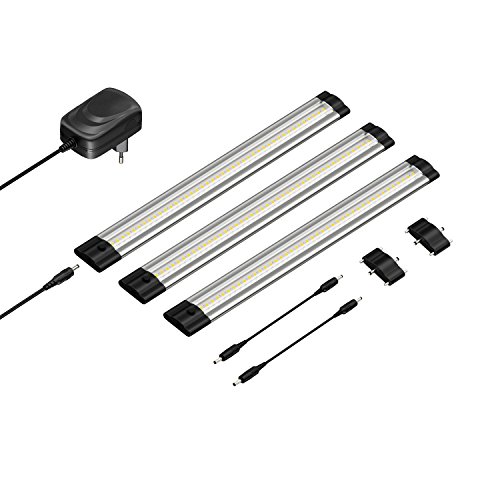 parlat LED Unterbau-Leuchte SIRIS, flach, je 30cm, je 370lm, weiß, 3er Set von parlat